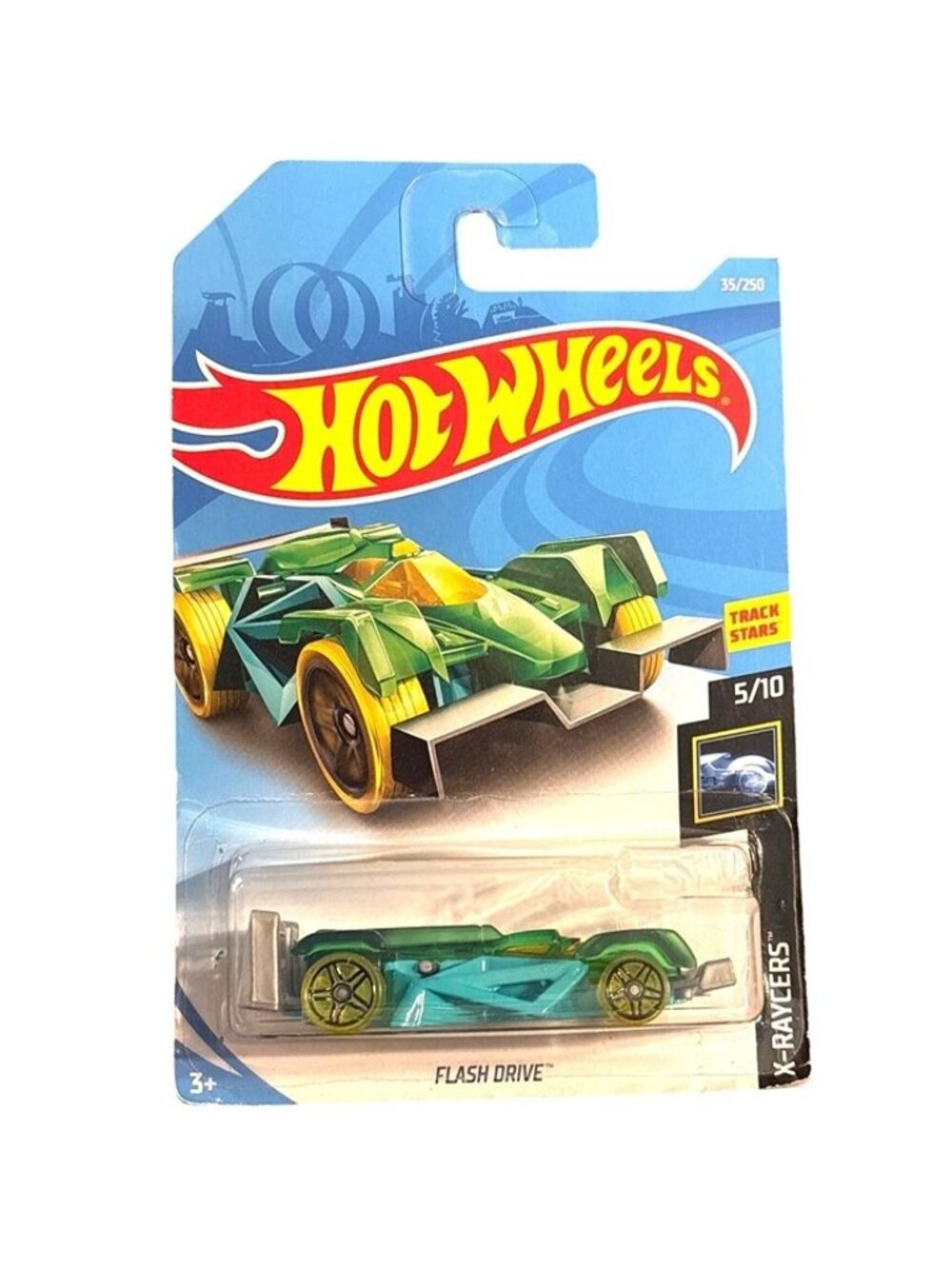 Die Cast Hot Wheels X-Raycers Series Flash Drive 5/10 Track Star Car 35/250 2017
